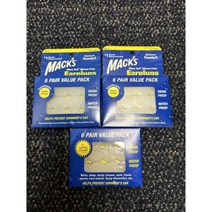 Macks Pillow Soft Silicone Putty Earplugs 6 Pair Value Pack Water Snore